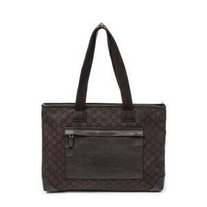 Gucci Medium Front Pocket Dark Brown GG Nylon Canvas
